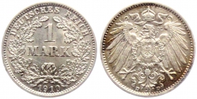 Kaiserreich - J 17 - 1910 D - 1 Mark - großer Adler - f.st