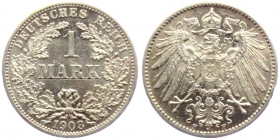 Kaiserreich - J 17 - 1908 F - 1 Mark - großer Adler - f.st