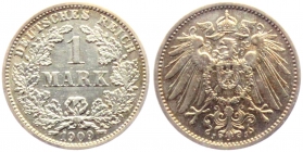Kaiserreich - J 17 - 1909 J - 1 Mark - großer Adler - vz