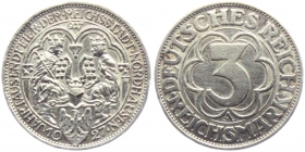 Weimarer Republik - J 327 - 1927 A - Nordhausen - 3 Reichsmark - ss-vz