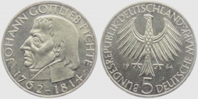 Weimarer Republik - J 393 - 1964 J - Johann Gottlieb Fichte - 5 Mark - st min RF