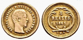 Guatemala - 1861 - Präsident Carbera - 4 Reales - ss