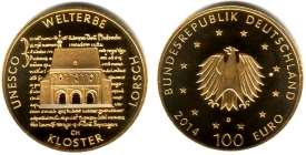 BRD - 2014 G - UNESCO-Welterbe - Kloster Lorsch - 100 Euro - st in Box mit Zertifikat