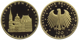 BRD - 2012 J - UNESCO-Welterbe - Dom zu Aachen - 100 Euro - st in Box mit Zertifikat