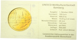 BRD - 2004 G - UNESCO-Welterbe - Weltkulturerbestadt Bamberg - 100 Euro - st in Box mit Zertifikat