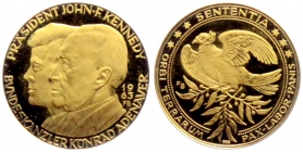 BRD / USA - 1963 FB - Goldmedaille - John F. Kennedy & Konrad Adenauer - ex PP