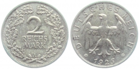 Weimarer Republik - J 320 - 1925 A - 2 Reichsmark - vz