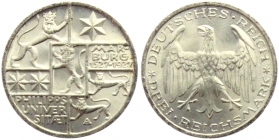 Weimarer Republik - J 330 - 1927 A - Uni Marburg - 3 Reichsmark - f.st