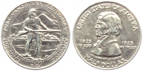 USA - 1925 - Vancouver - Hudson's Bay Comp. - Dr. J. McLoughlin - Serie: Bundesstaaten - 1/2 Dollar - st min. RF