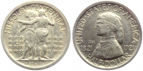 USA - 1921 - Missouri - Sedalia - Indianer - mit Star 2*4 - Serie: USA- Bundesstaaten - 1/2 Dollar - f.vz