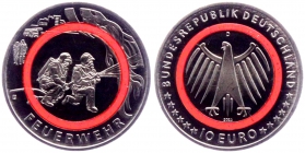 BRD - 2023 D - Feuerwehr - Im Dienst der Gesellschaft - 10 Euro - bfr.