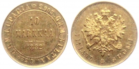 Finnland - 1882 S - Zar Alexander III. (1881-1894) - 10 Markkaa - vz-st