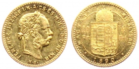 Österreich - Haus Habsburg - 1890 KB - Franz Joseph I. (1848-1916) - 10 Francs / 4 Forint - vz+