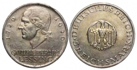 Weimarer Republik - J 336 - 1929 D - Gotthold Ephraim Lessing - 5 Reichsmark - f.vz min. RF