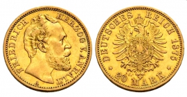 Anhalt - J 179 - 1875 A - Friedrich I. (1871-1904) - 20 Mark - ss-vz