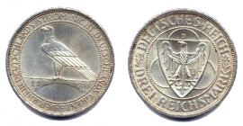 Weimarer Republik - J 345 - 1930 A - Rheinlandräumung - 3 Reichsmark - vz