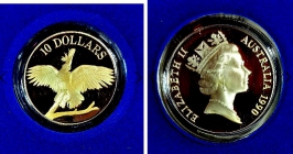 Australien - 1990 - Gelbhaubenkakadu - Vögel - 10 Dollars - PP im Originaletui mit nummeriertem Zertifikat