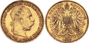 Österreich-Ungarn - 1897 - Kaiser Franz Joseph I. (1848-1916) - 10 Corona / Kronen - vz