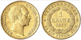 Bayern - 1857 - Maximilian II. Joseph von Bayern (1848-1864) - Vereinskrone - gutes vz