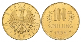 Österreich - 1934 - 1. Republik - 100 Schilling - f.st
