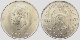 Weimarer Republik - J 350 - 1932 D - Goethe - 3 Reichsmark - st