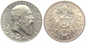 Baden - J 30 - 1902 - Friedrich I. (1852-1907) - 2 Mark - vz-st