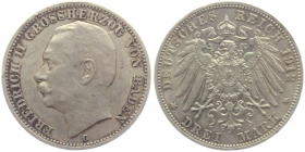 Baden - J 39 - 1912 G - Friedrich II. (1907-1918) - 3 Mark - ss-vz