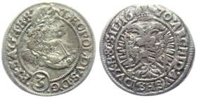 Österreich - Haus Habsburg - 1670 SHS - Leopold I. (1657-1705) - 3 Kreuzer - ss