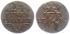 Preussen - 1783 A - Friedrich II. - der Große (1740-1786) - 1/24 Taler - vz