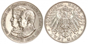 Sachsen - J 138 - 1909 E - Friedrich August III. (1904-1918) mit Friedrich I. zur 200-Jahrfeier des Königreiches - 2 Mark - vz-st