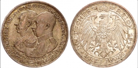 Mecklenburg-Schwerin - J - 88 - 1915 A - 100-Jahrfeier des Großherzogtums - Friedrich Franz IV. (1901-1918) - 3 Mark - f.st