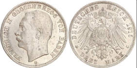 Baden - J 39 - 1915 G - Friedrich II. (1907-1918) - 3 Mark - vz-st