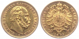 Preussen - J 243 - 1873 A - Wilhelm I. (1861-1888) - 20 Mark - vz-st