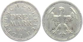 Weimarer Republik - J 312 - 1924 A - 3 Mark - ss