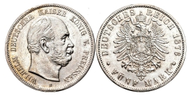 Preussen - J 97 - 1876 B - Kaiser Wilhelm I. (1861-1888) - 5 Mark - f.vz
