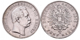 Hessen - J 67 - 1875 H - Großherzog Ludwig III. (1848-1877) - 5 Mark - ss