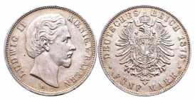 Bayern - J 42 - 1875 D - König Ludwig II. (1864-1886) - 5 Mark - f.vz