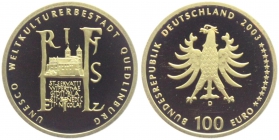 BRD - 2003 D - Quedlinburg - UNSCO Welterbe - 100 Euro - st in Box mit Zertifikat