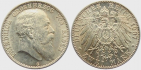 Baden - J 32 - 1907 G - Friedrich I. (1852 - 1907) - 2 Mark - f.st