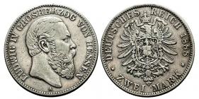 Hessen - J 68 - 1888 A - Ludwig IV. (1877-1892) - 2 Mark - ss-vz