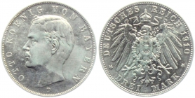Bayern - J 47 - 1910 D - König Otto (1886-1913) - 3 Mark - vz
