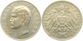 Bayern - J 47 - 1913 D - König Otto (1886 - 1913) - 3 Mark - vz-st