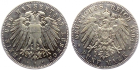 Lübeck - J 83 - 1904 A - Stadtwappen - 5 Mark - ss