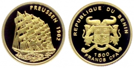 Benin - o.J. - Segelschiff Preussen 1902 - 1500 Francs - PP