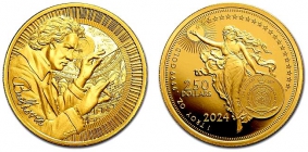Niue - 2024 - Ludwig van Beethoven - 250 Dollars - st in Box mit Zertifikat
