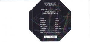 Tuvalu - 2024 - Black Flag Serie - The Kingston - Charles III. (seit 2022) - 100 Dollars - st in Box