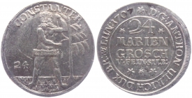 Braunschweig-Wolfenbüttel - 1707 - Anton Ulrich (1704-1714) - Wilder Mann - 24 Mariengroschen - ss-Kratzer