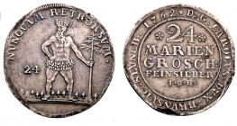 Braunschweig-Wolfenbüttel - 1762 IBH - Karl I. (1735-170) - Wilder Mann - 24 Mariengroschen - ss+
