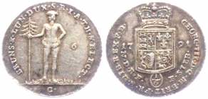 Braunschweig-Calenberg-Hannover - 1791 C - Georg III. (1760-1814) - Wilder Mann - 6 Mariengroschen - 1/6 Taler - f.vz
