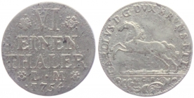 Braunschweig-Wolfenbüttel - 1754 LM - Karl I. (1735-1780) - 1/6 Taler - s-ss